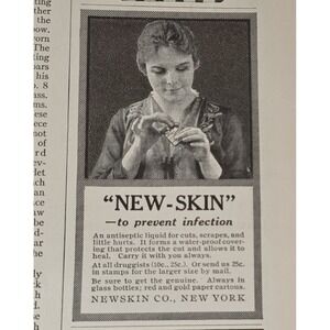 New Skin Antiseptic Liquid for Cuts Scrapes and Little Hurts 1916 Advertisement